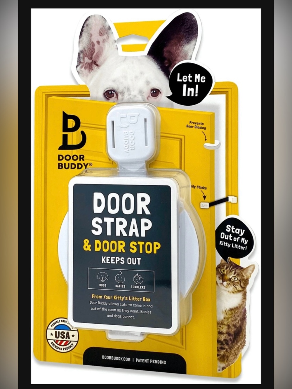 Door Buddy Door Latch Plus Door Stopper, Grey NWT